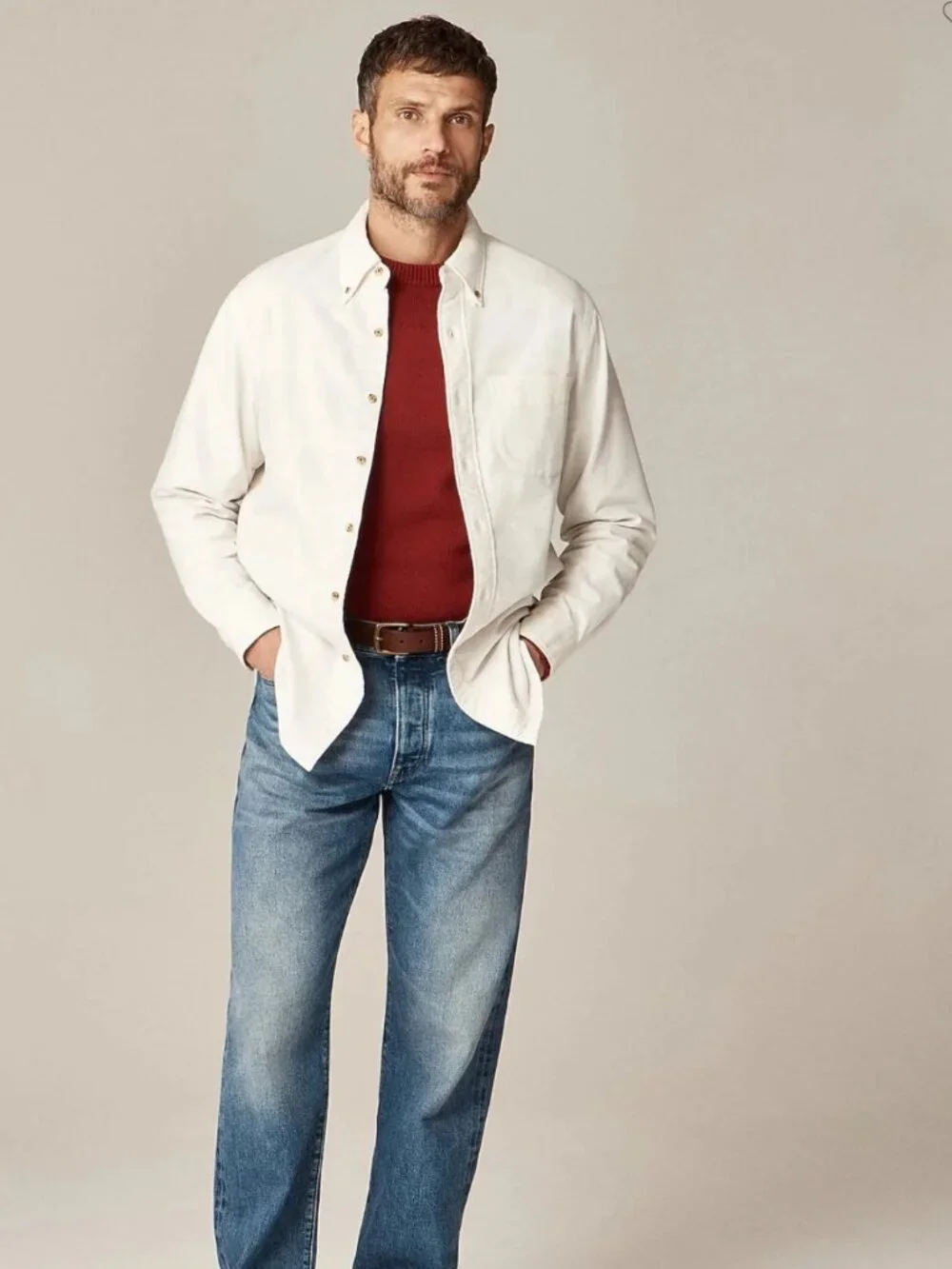 J. Crew Double-faced brushed cotton oxford overshirt - Ivory
